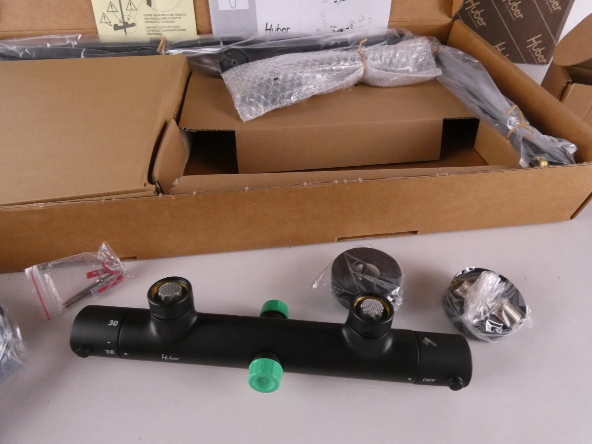 Huber RD C8401D40 Thermostatische regendoucheset - Mat zwart - In doos - Nieuw - foto 5