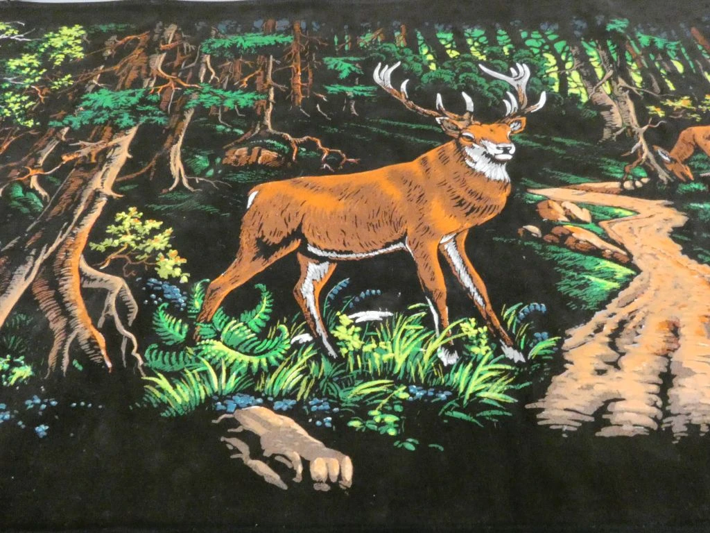 Wandkleed met bos- en hertmotief - foto 4