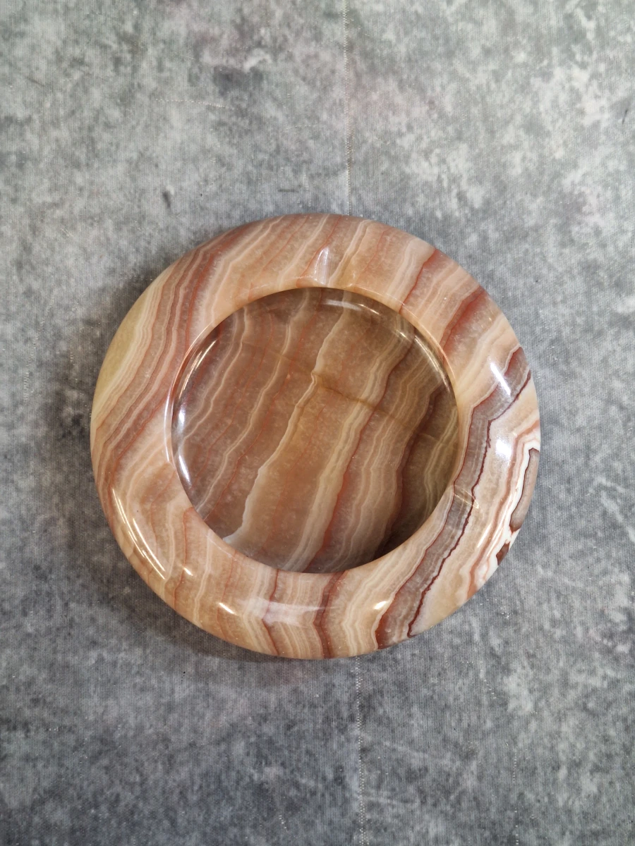 Set van 3 vintage onyx asbakken - foto 4