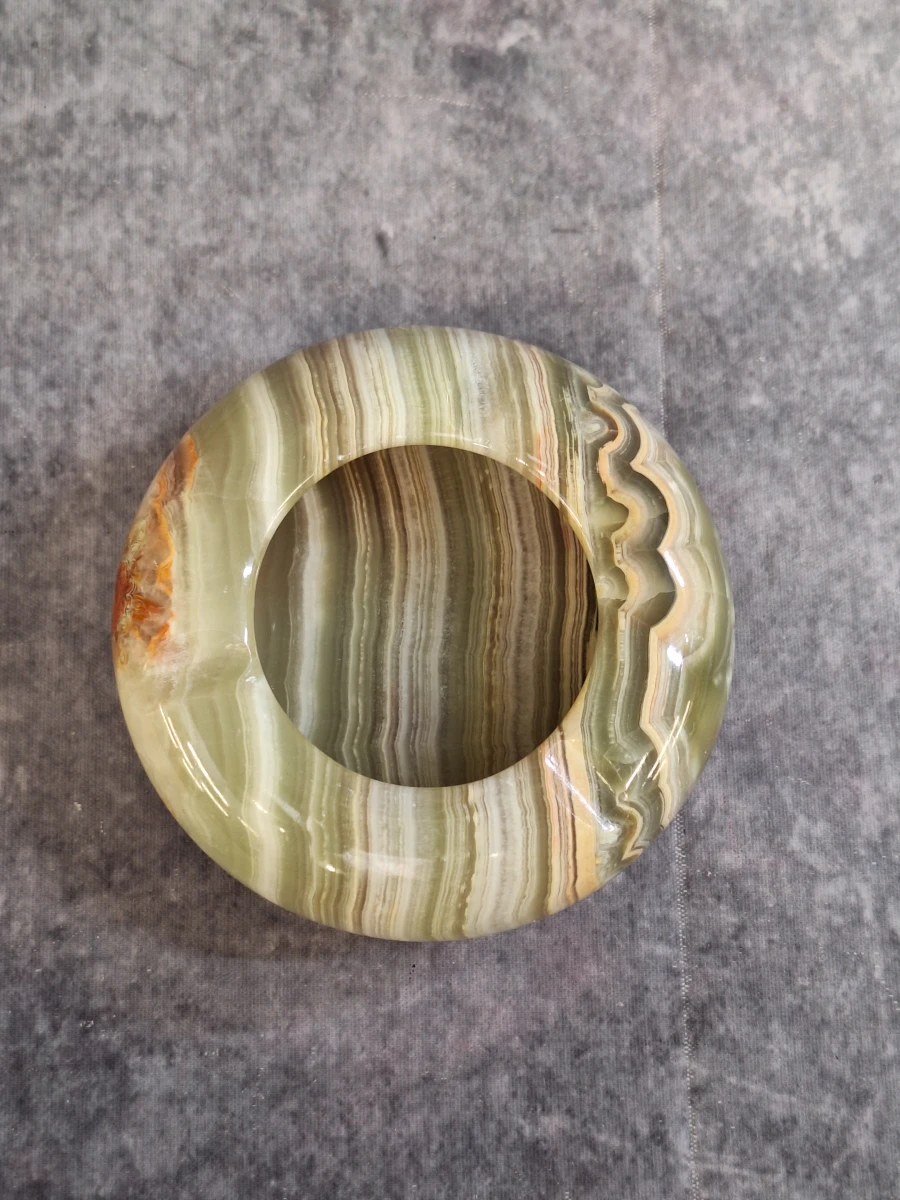 Set van 3 vintage onyx asbakken - foto 12