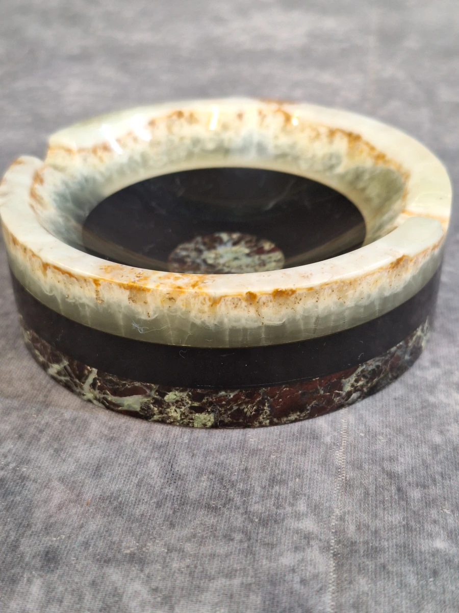 Set van 3 vintage onyx asbakken - foto 10