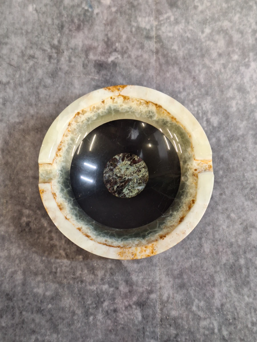 Set van 3 vintage onyx asbakken - foto 8