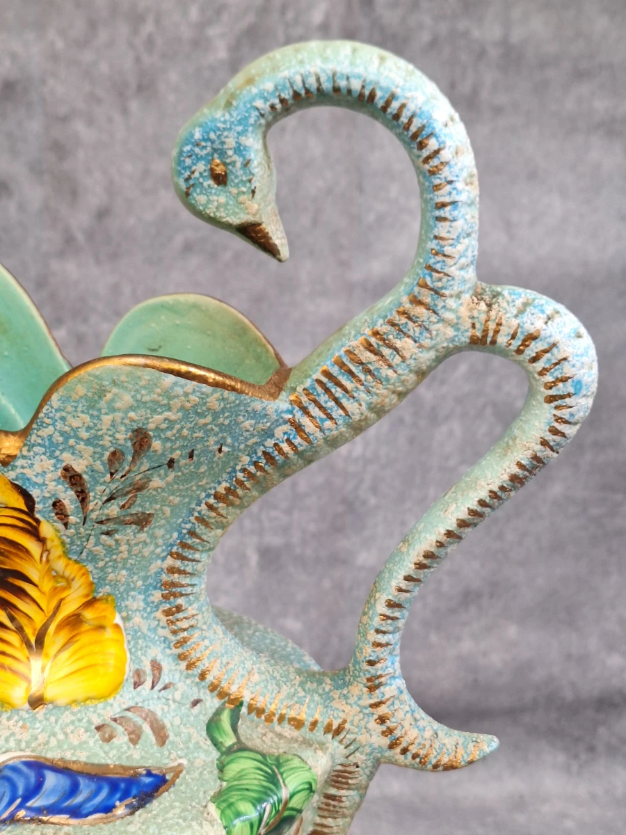 Belgische faience schenkkan - Hubert Bequet met zwanenhals - foto 7