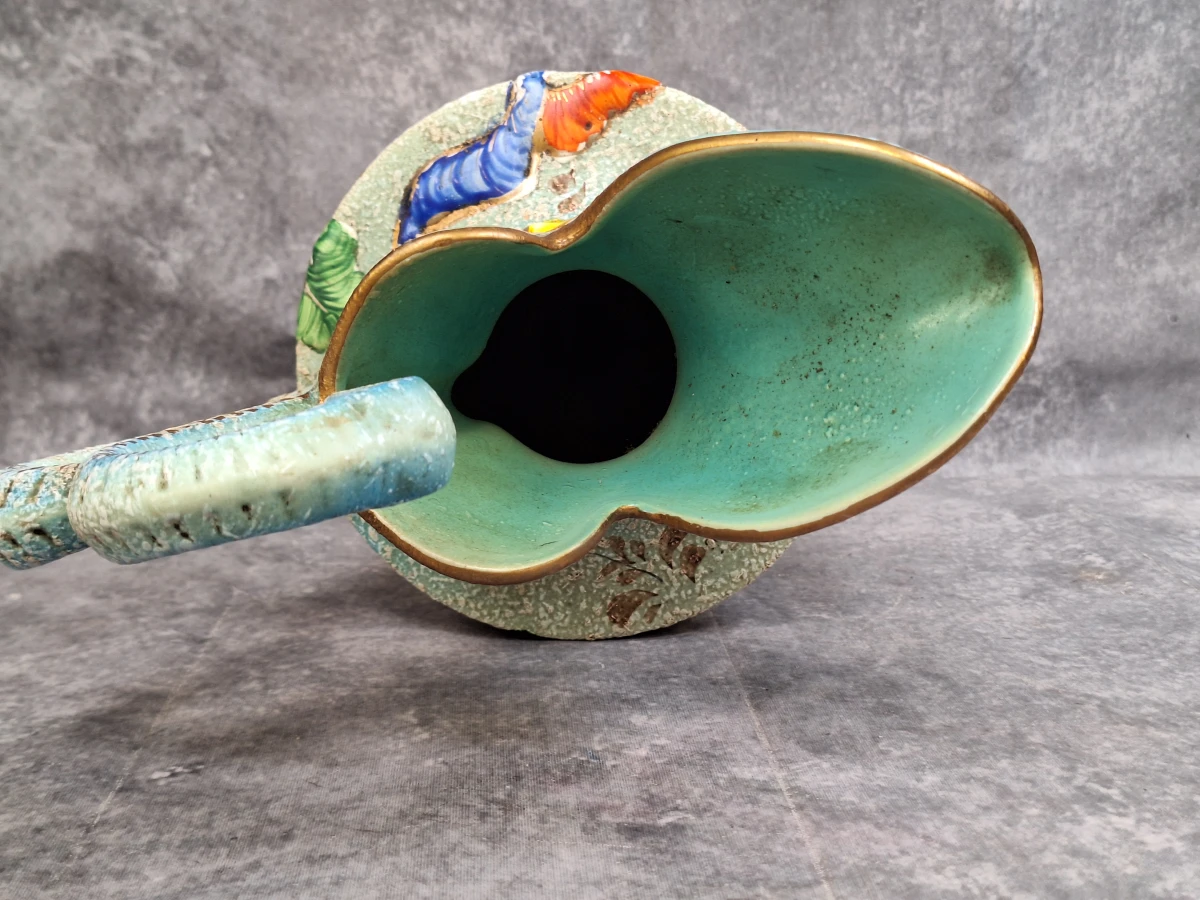Belgische faience schenkkan - Hubert Bequet met zwanenhals - foto 4