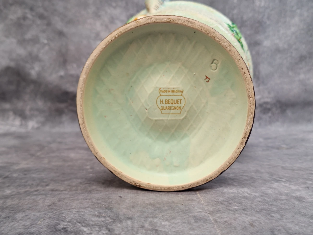 Belgische faience schenkkan - Hubert Bequet met zwanenhals - foto 5