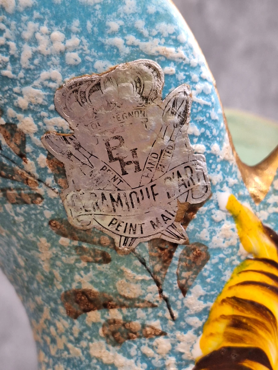 Belgische faience schenkkan - Hubert Bequet met zwanenhals - foto 10