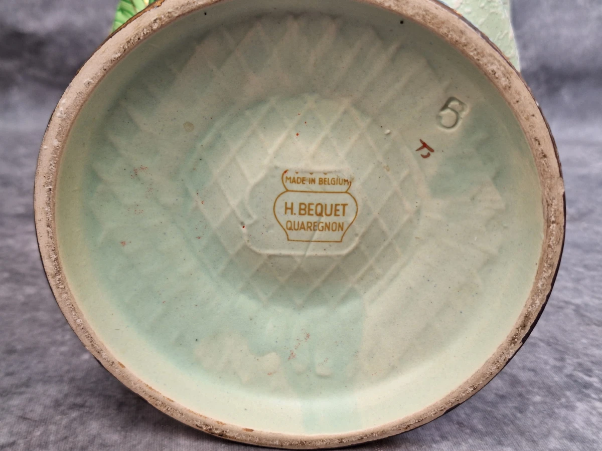 Belgische faience schenkkan - Hubert Bequet met zwanenhals - foto 6