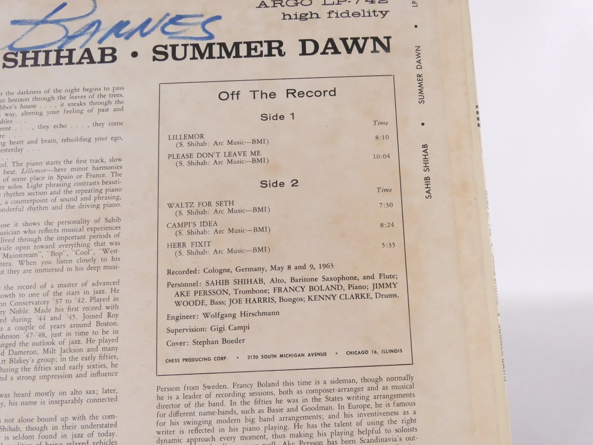Vinylplaat Summer Dawn van Sahib Shihab - foto 7