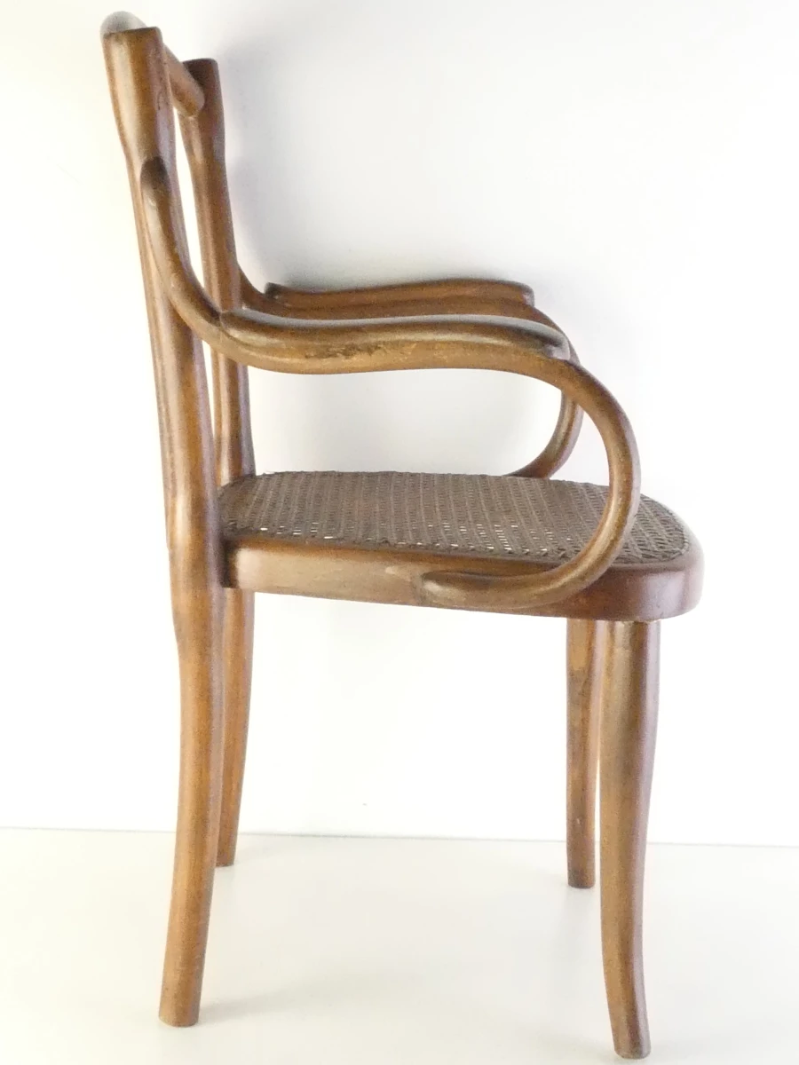 Thonet kindsstoel met gevlochten zitting en armleuningen - foto 17