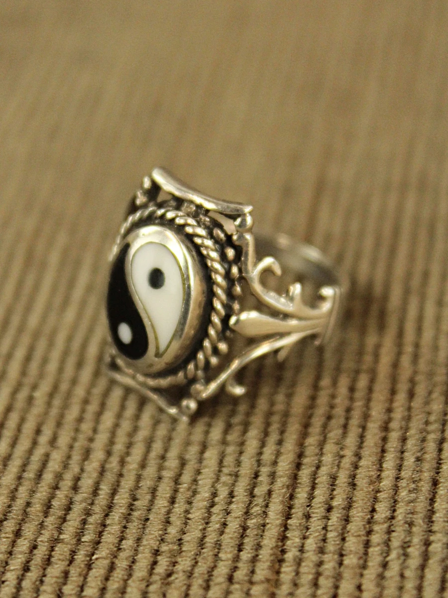 Sterling zilveren yin-yang ring - foto 4