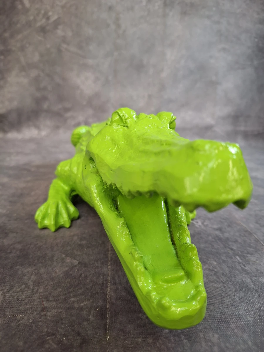 Felgroene decoratieve krokodil in Popart-stijl - foto 3