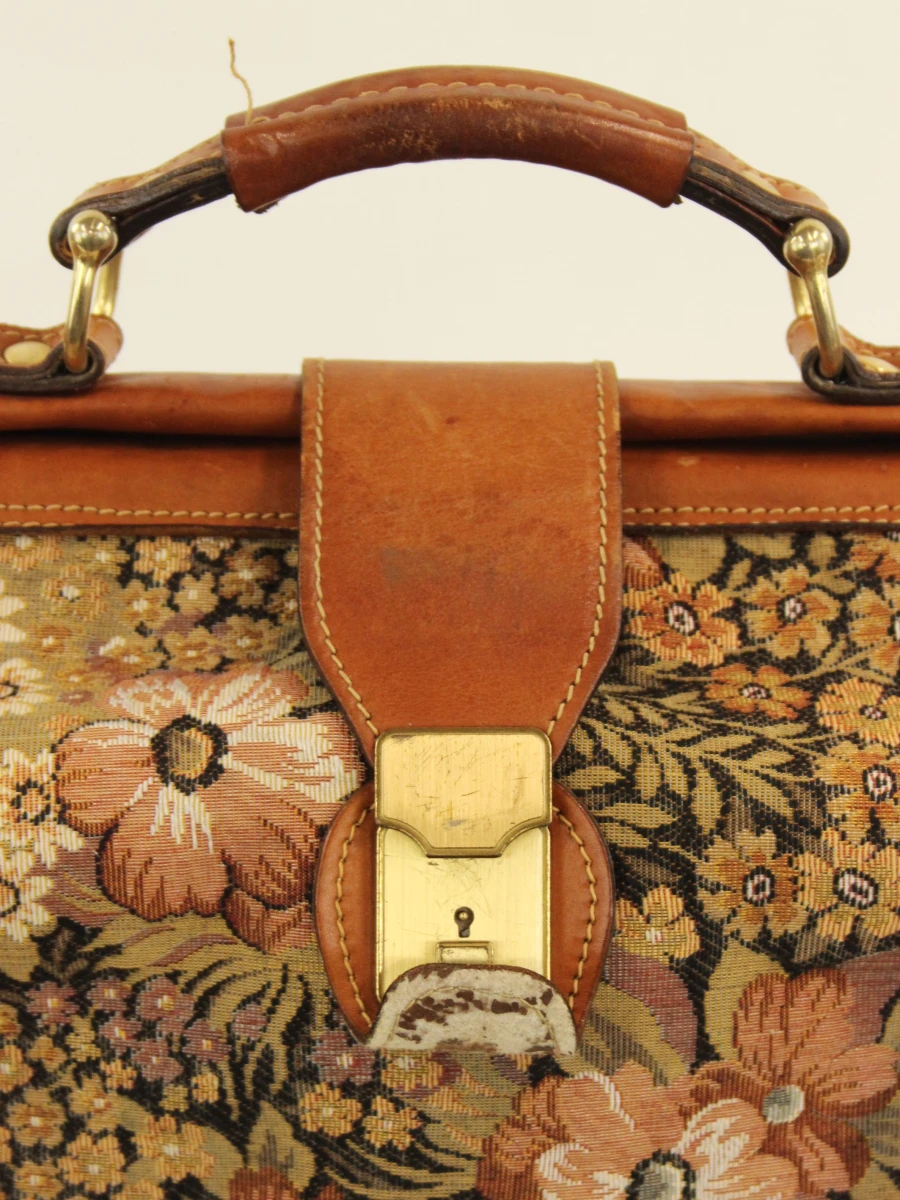 Louise Fontaine vintage dokterstas in florale gobelinprint - foto 4