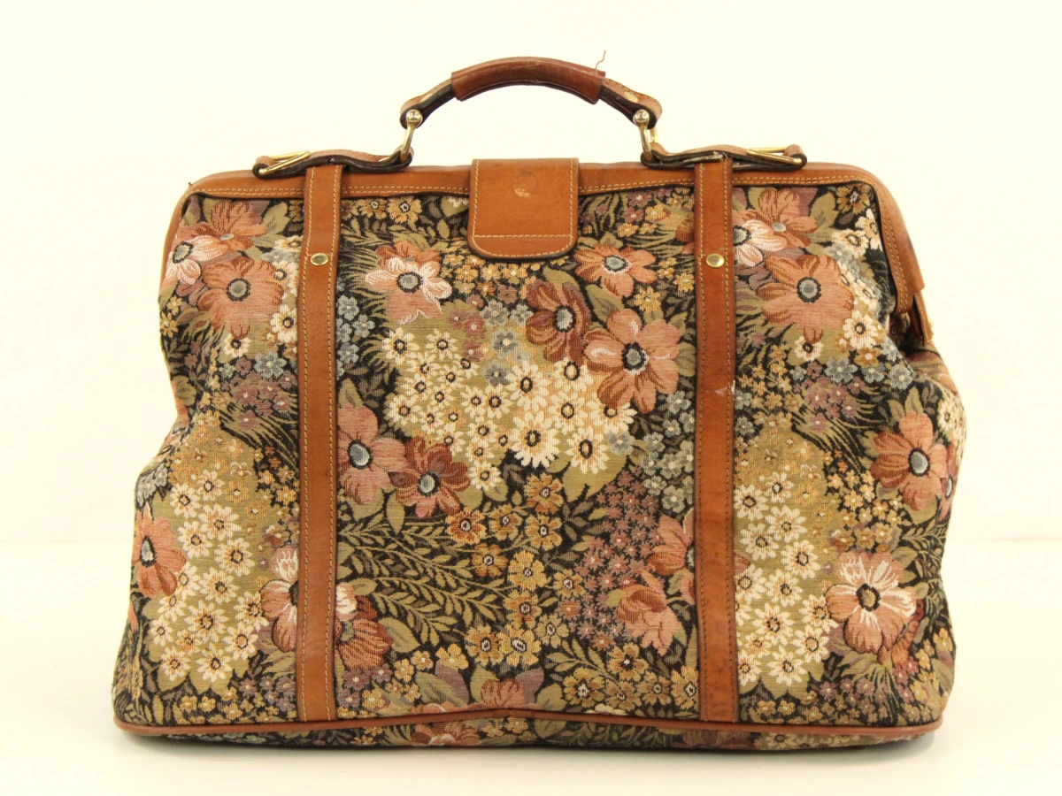 Louise Fontaine vintage dokterstas in florale gobelinprint - foto 7