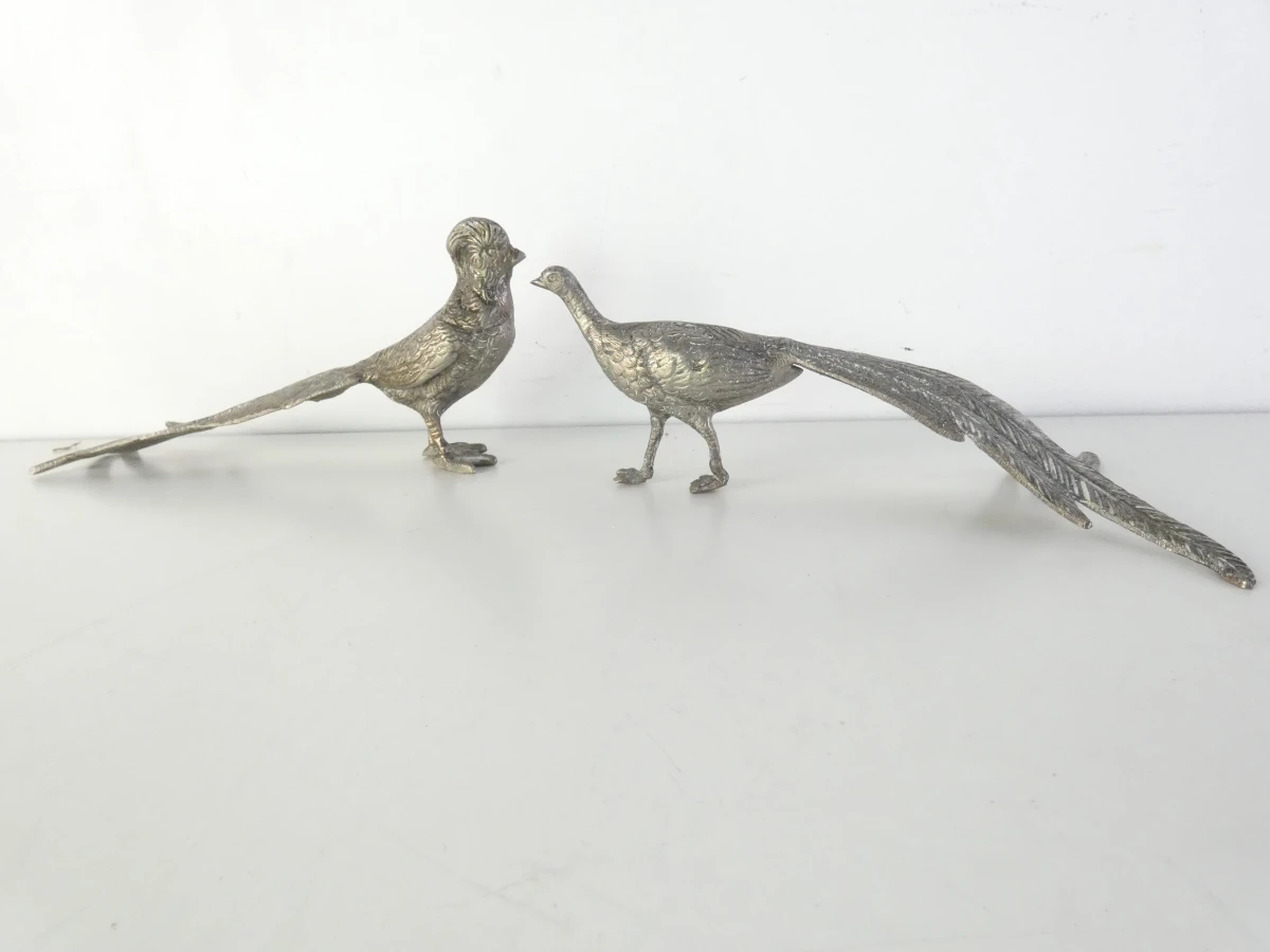Set van 6 metalen fazanten beeldjes - foto 12
