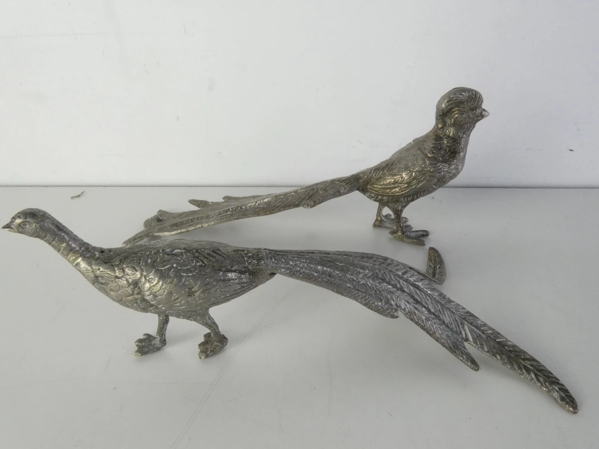Set van 6 metalen fazanten beeldjes - foto 13