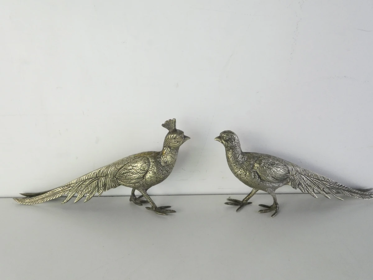 Set van 6 metalen fazanten beeldjes - foto 16