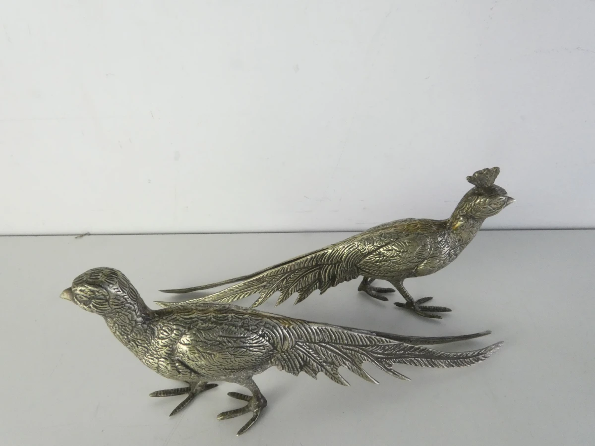Set van 6 metalen fazanten beeldjes - foto 17