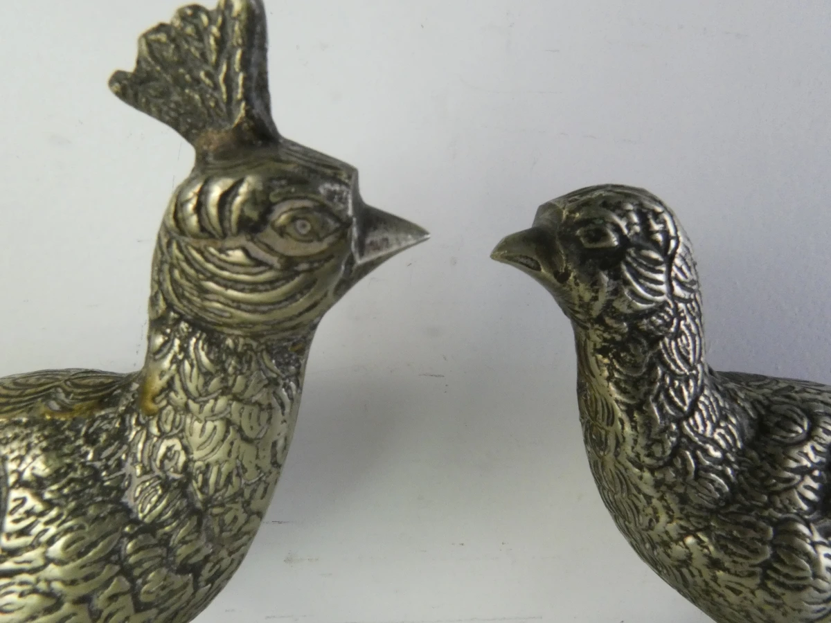 Set van 6 metalen fazanten beeldjes - foto 20