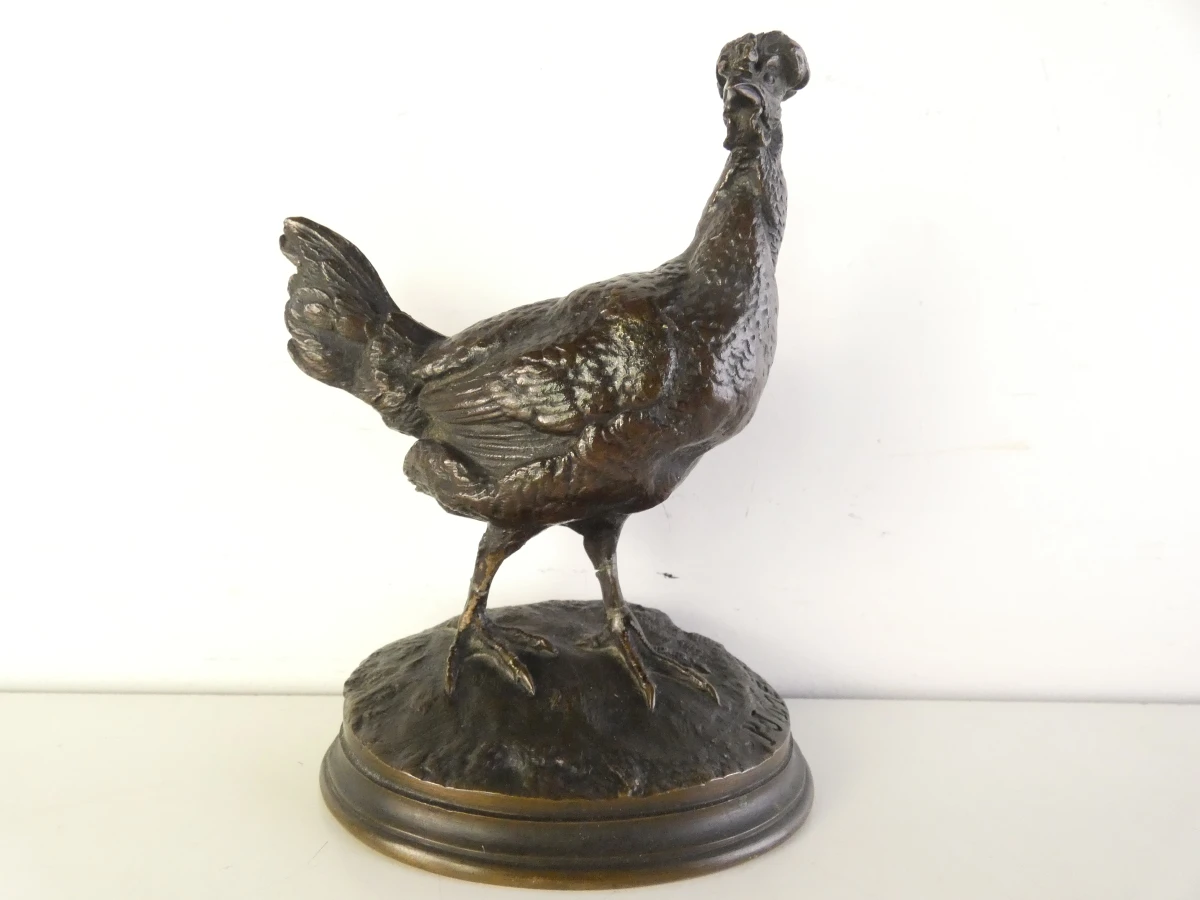 Set van 2 vintage metalen vogelbeelden - foto 2
