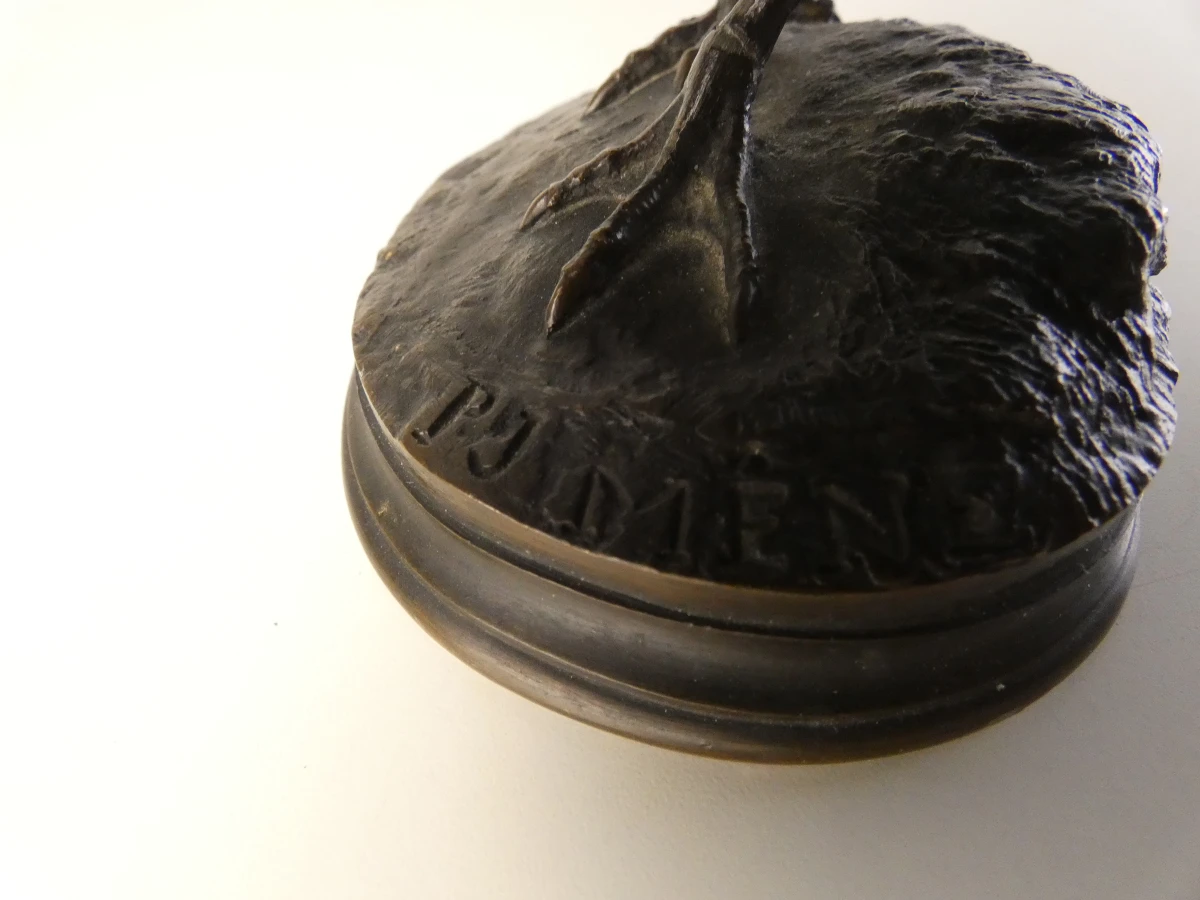 Set van 2 vintage metalen vogelbeelden - foto 7