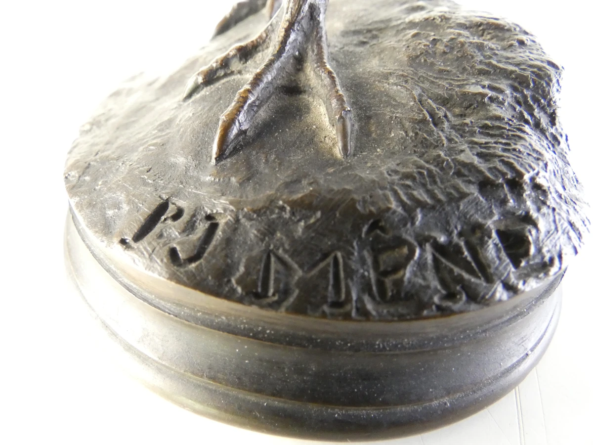 Set van 2 vintage metalen vogelbeelden - foto 8