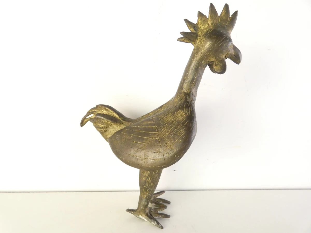 Set van 2 vintage metalen vogelbeelden - foto 16