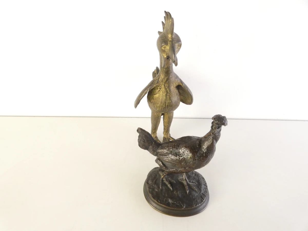 Set van 2 vintage metalen vogelbeelden - foto 21