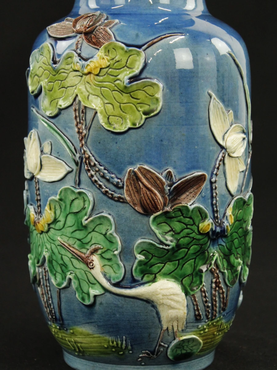 Aziatische polychrome porseleinen vaas - foto 6