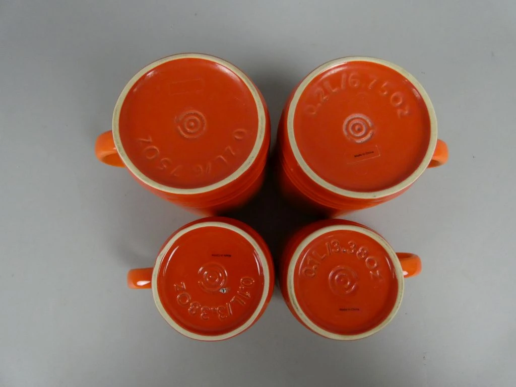 Set van 4 oranje keramische koffiekopjes Le Creuset - foto 3
