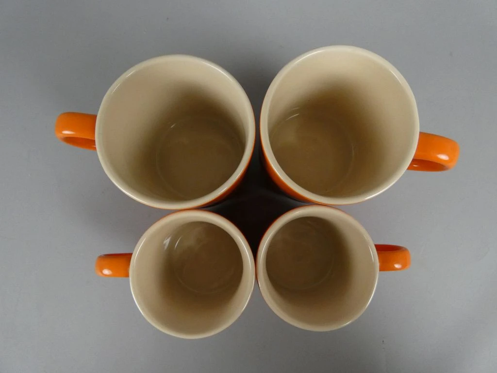 Set van 4 oranje keramische koffiekopjes Le Creuset - foto 2