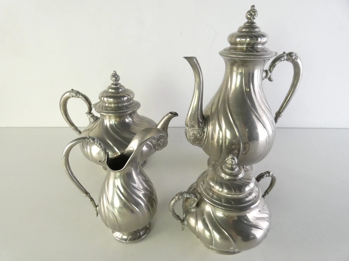 Vintage verzilverd koffie- en theeservies van 4-delig - foto 2