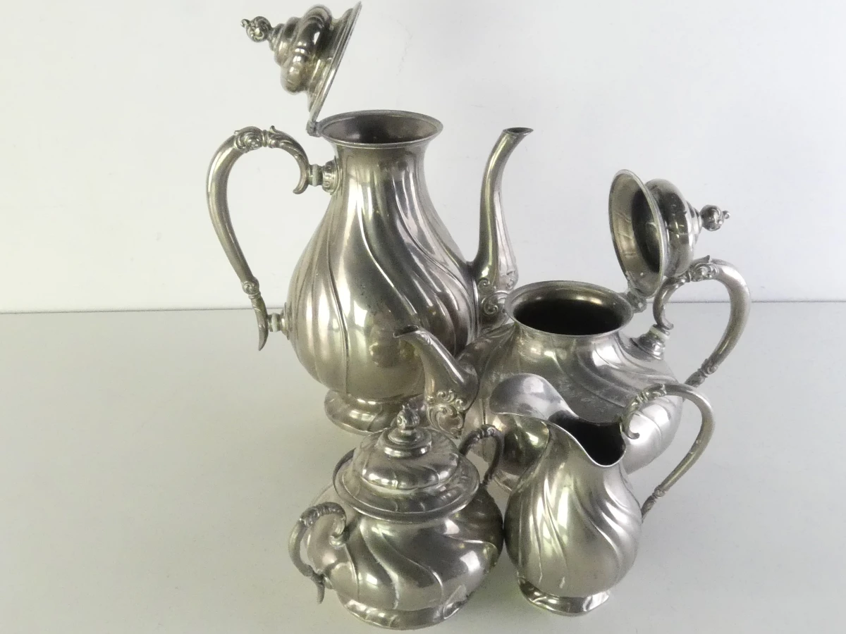 Vintage verzilverd koffie- en theeservies van 4-delig - foto 27