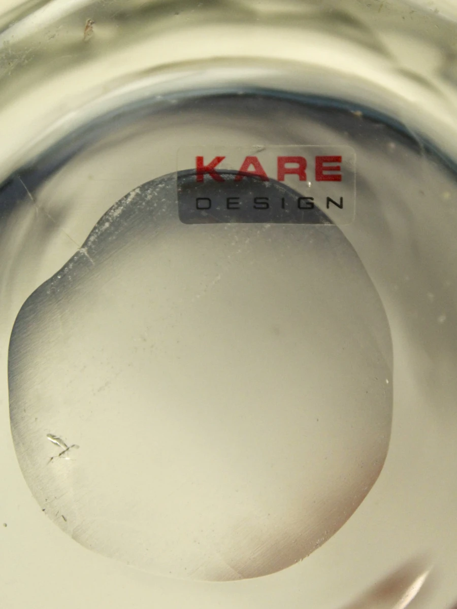 Kare design glazen vaas met blauwe rand - foto 6