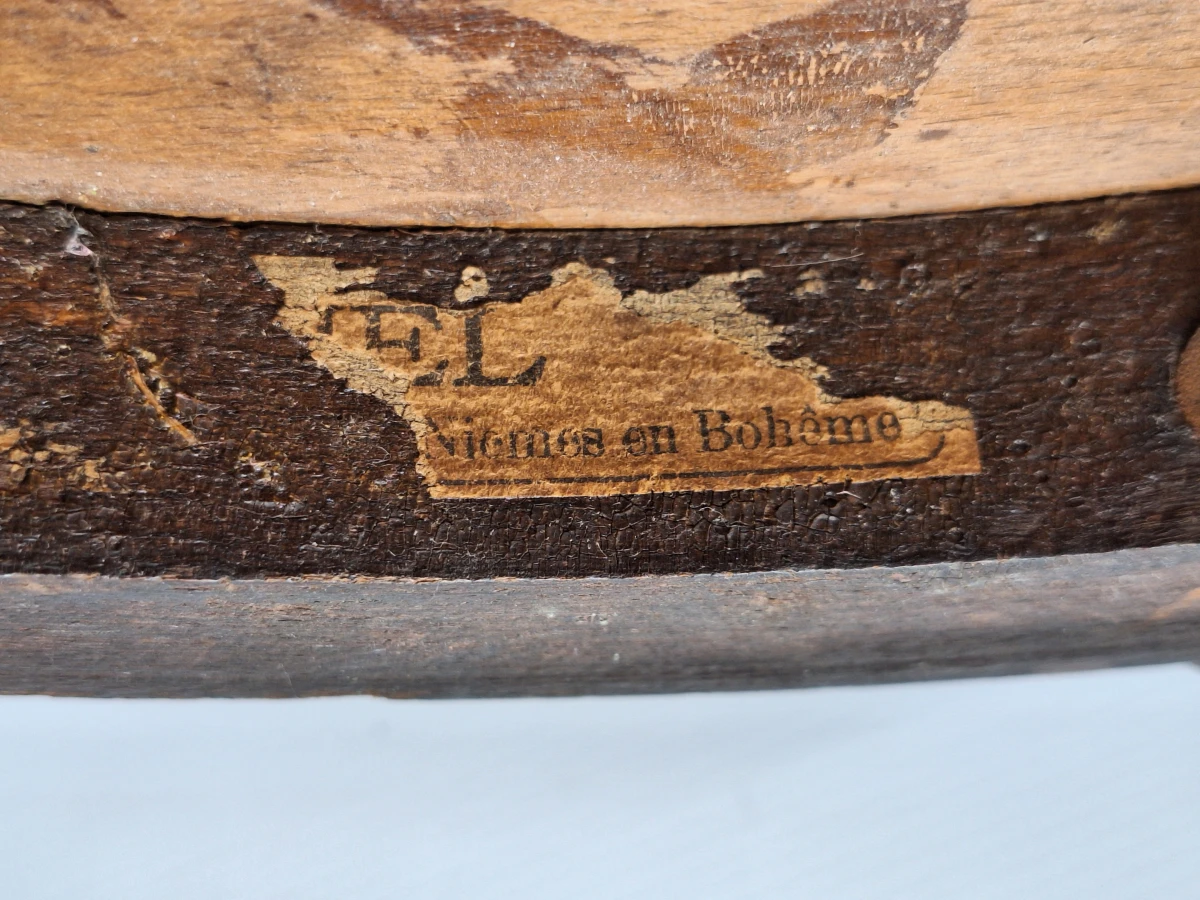 Antieke Fischel Austria armstoel - gebogen beukenhout, Niemes Bohemen - foto 14
