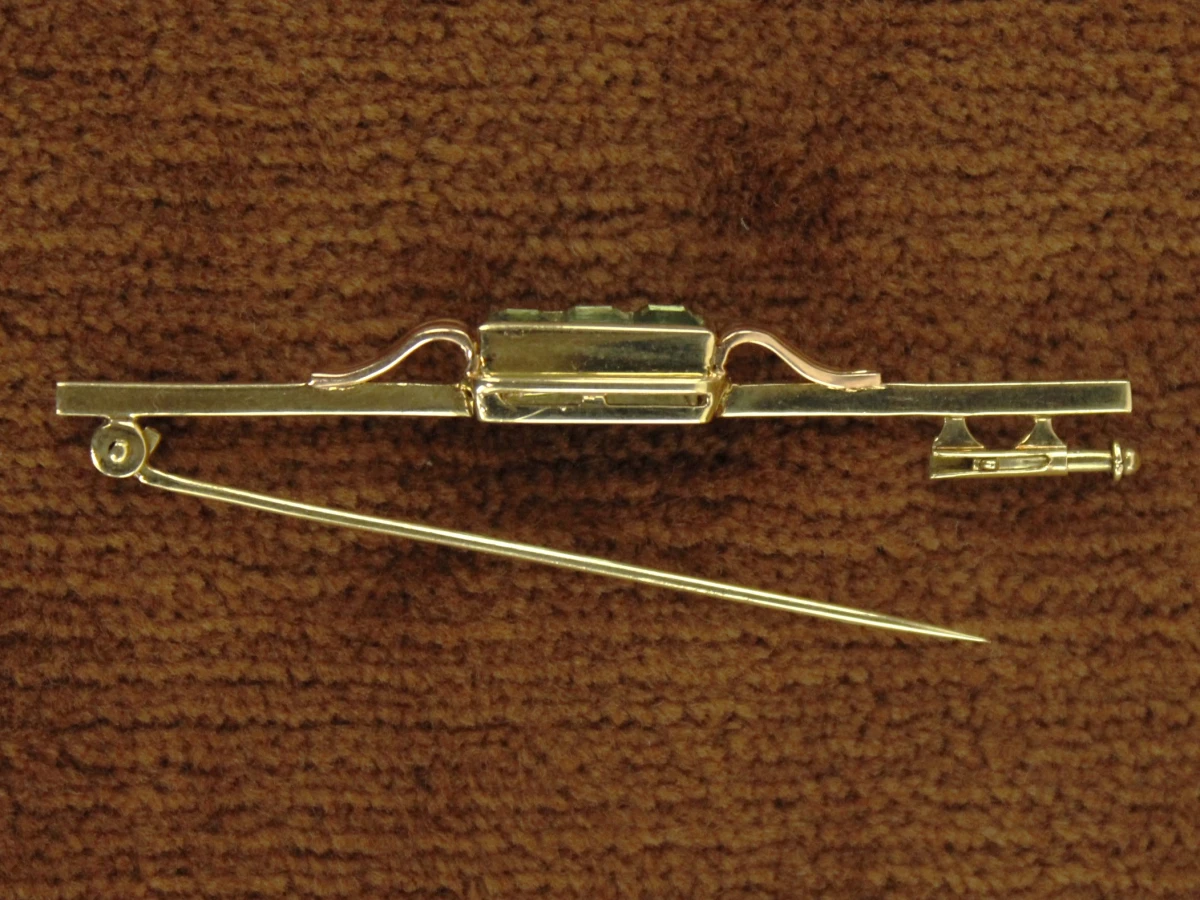 Wilhelm Müller 14 karaats gouden two-tone staafbroche - foto 3