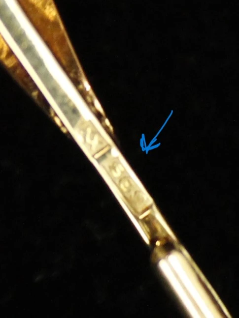Wilhelm Müller 14 karaats gouden two-tone staafbroche - foto 6