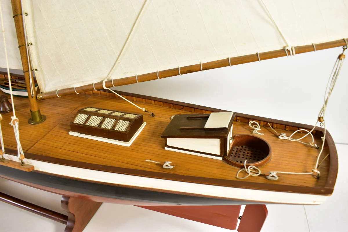 Groot houten scheepsmodel van klassieke zeilschoener, 120 cm - foto 4