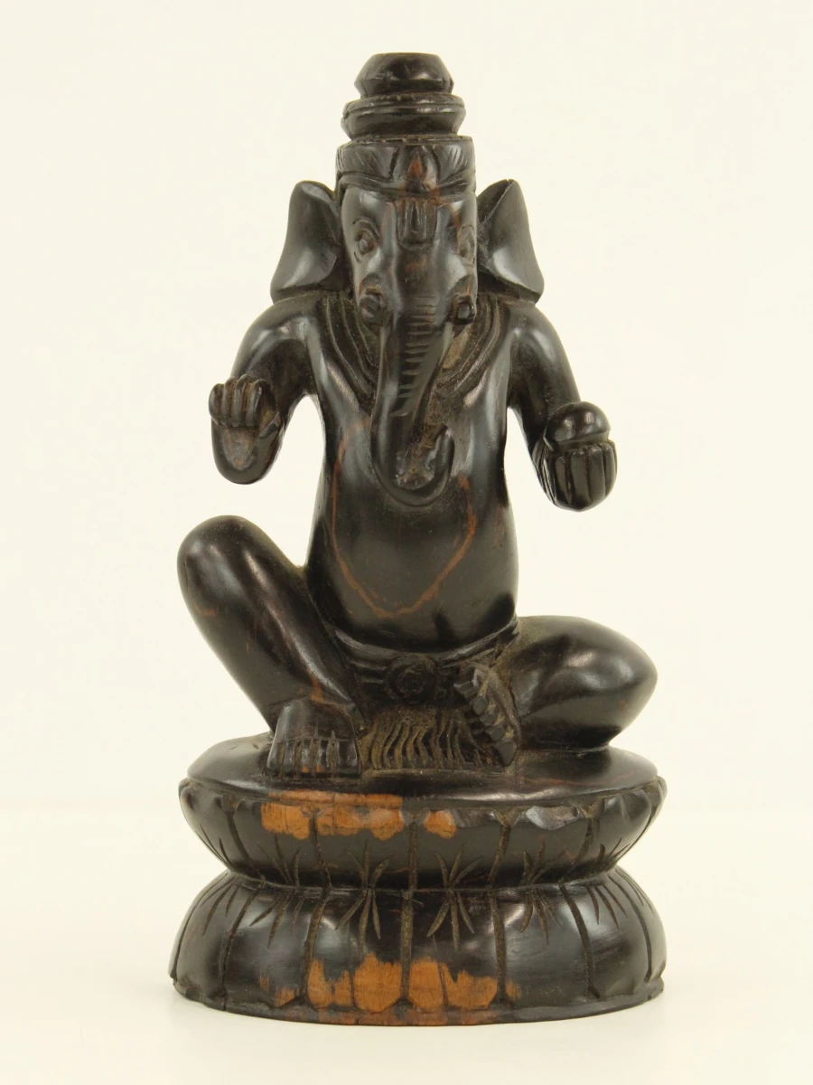 Set van 5 houten Aziatische beelden - Boeddha & Ganesh - foto 7