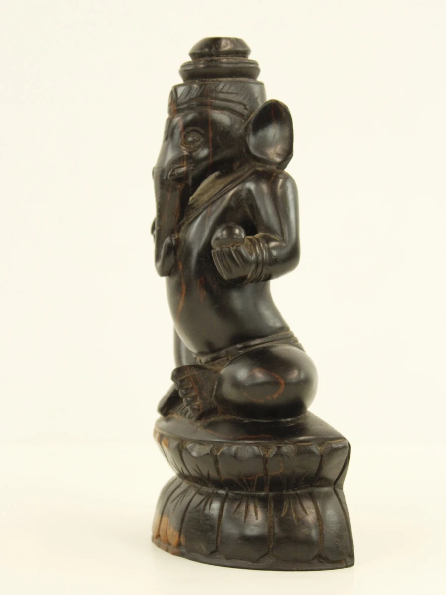 Set van 5 houten Aziatische beelden - Boeddha & Ganesh - foto 8