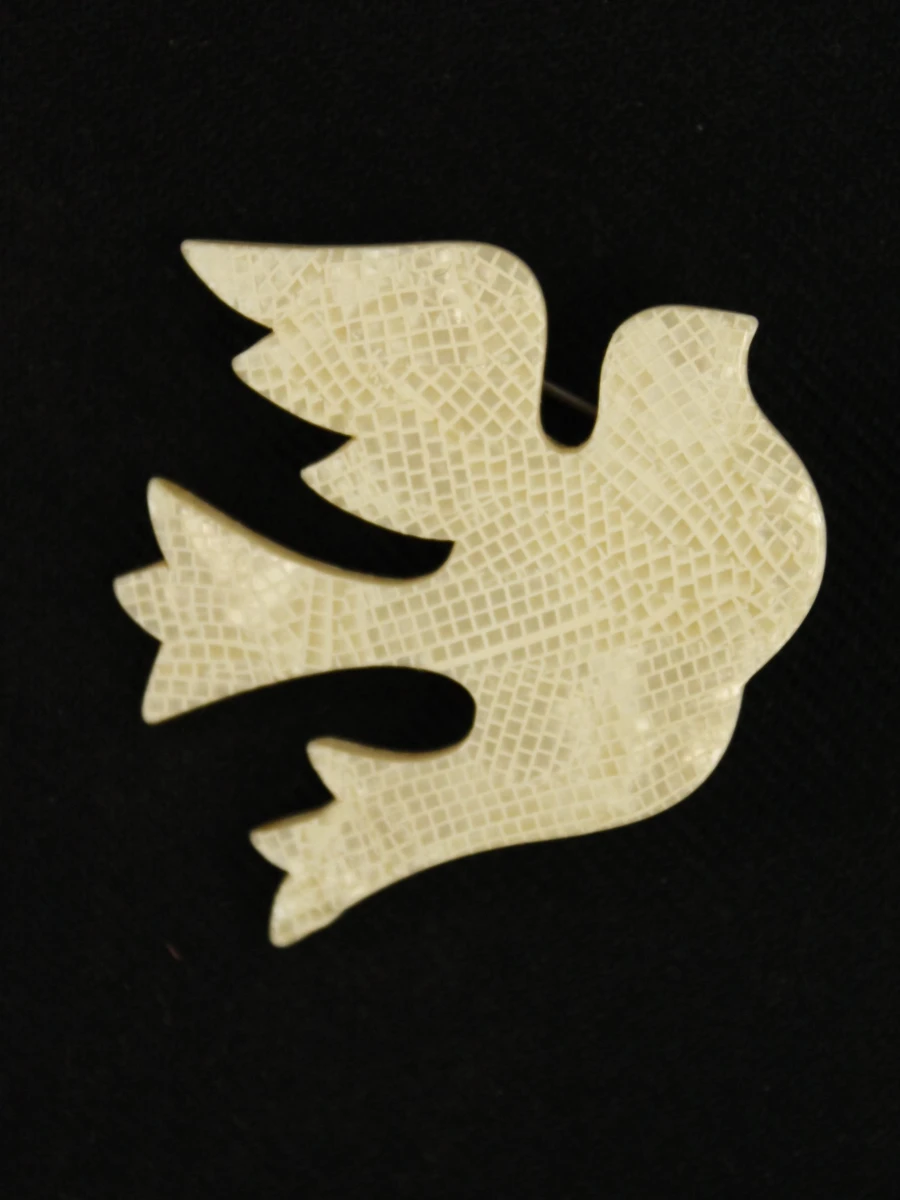 Lea Stein cellulose broche - duif in vlucht - foto 3