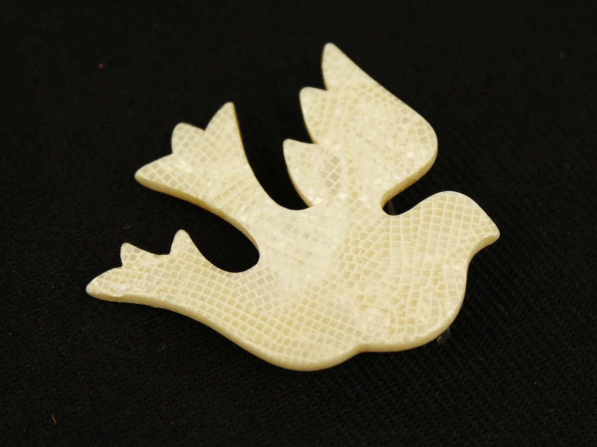 Lea Stein cellulose broche - duif in vlucht - foto 4