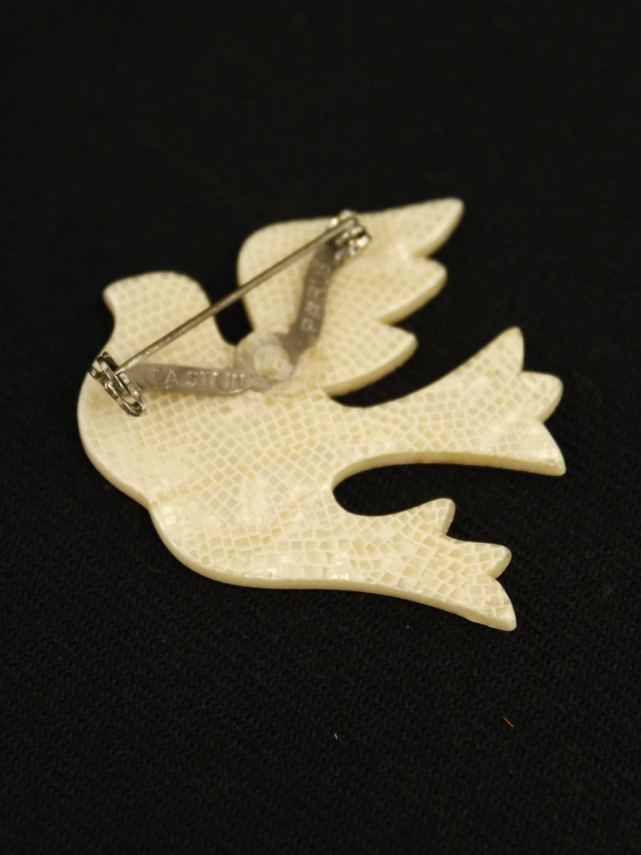 Lea Stein cellulose broche - duif in vlucht - foto 5