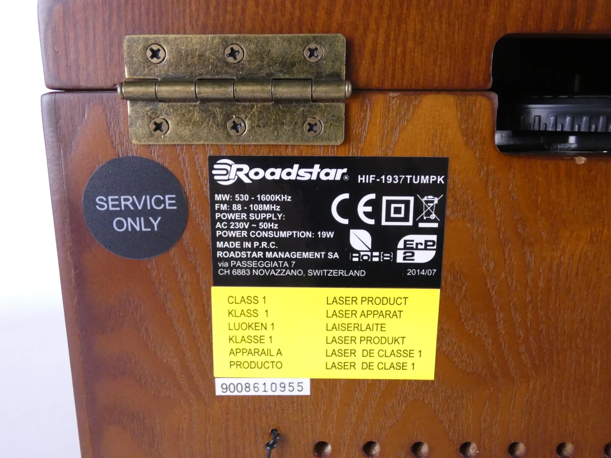 Roadstar platenspeler met radio en cd-speler in houten kast - foto 13