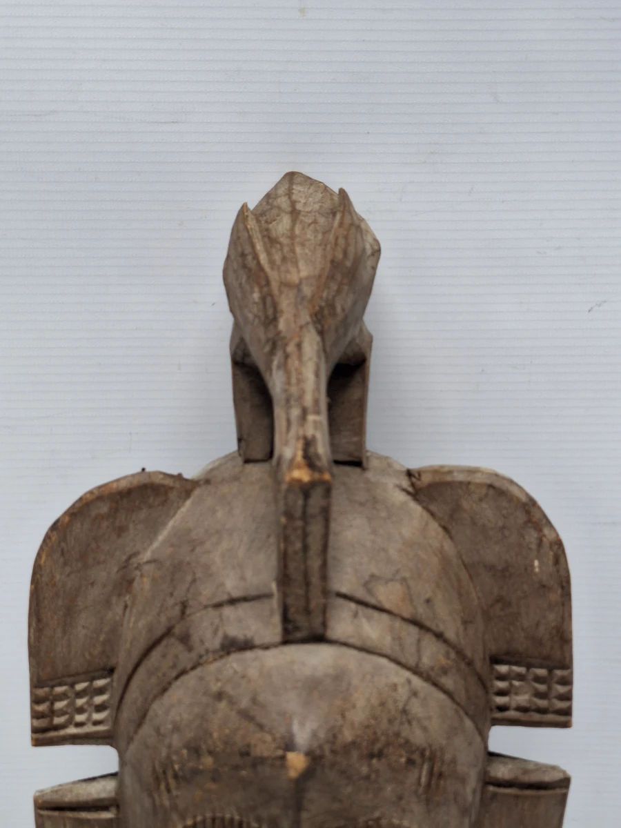 Set van twee handgesneden houten wandmaskers uit Afrika en Mexico - foto 3