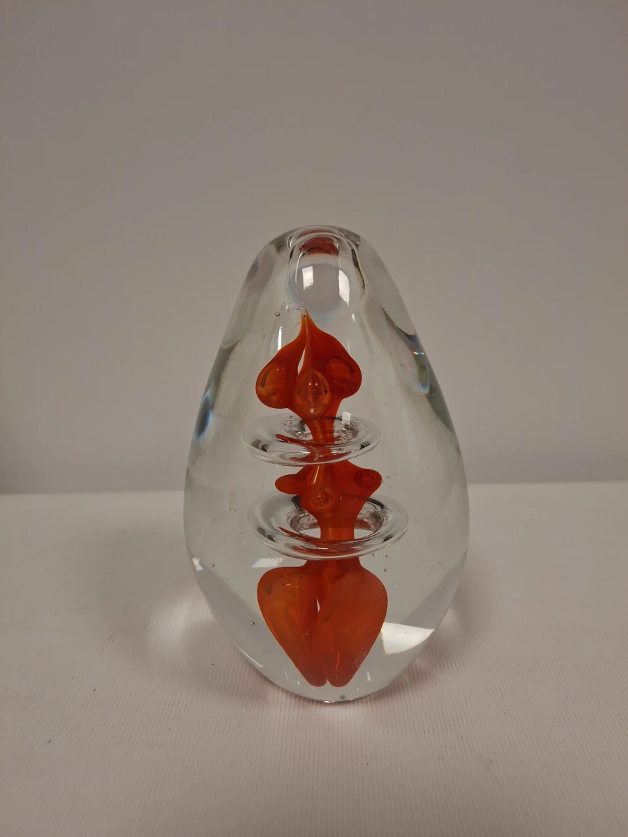 Set van 3 glazen presse-papiers met bloem- en bubbeldesign - foto 2