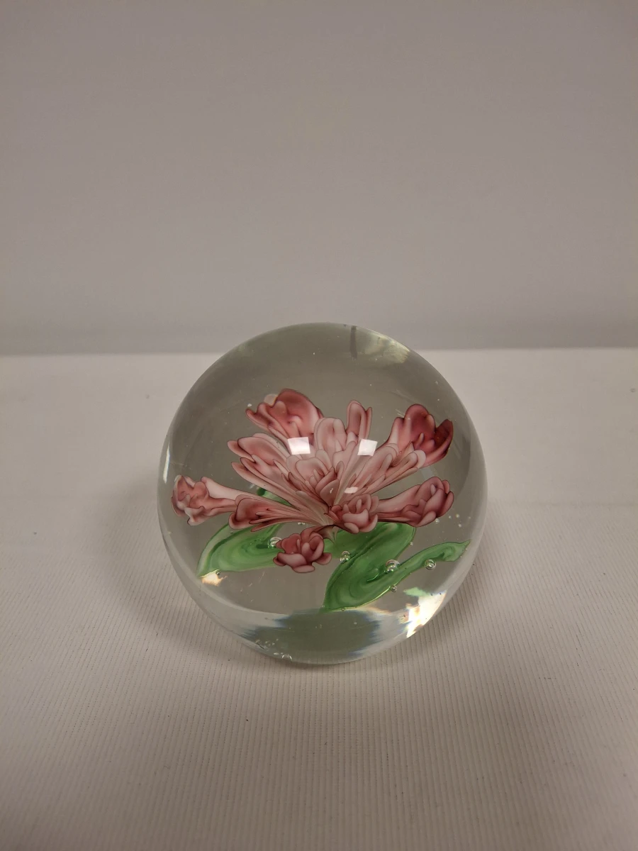 Set van 3 glazen presse-papiers met bloem- en bubbeldesign - foto 5