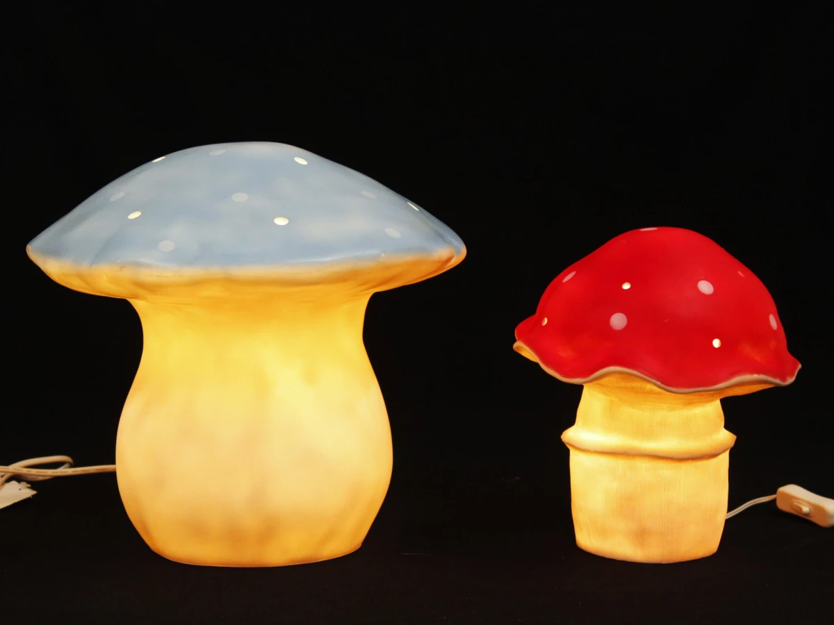 Heico set van twee sprookjesachtige paddenstoel lampen in kunststof - foto 6