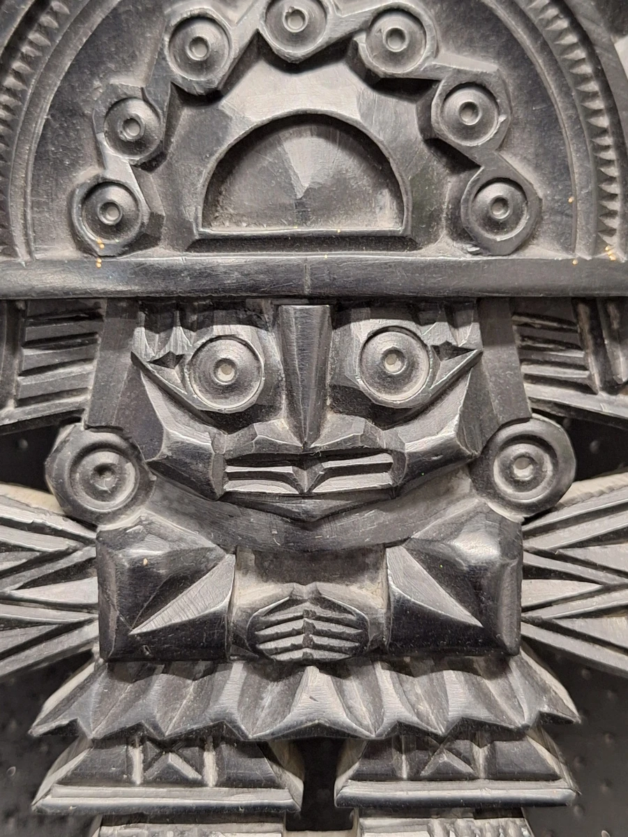 Handgesneden Peruaanse Tumi (Godenfiguur) Wandsculptuur - Zwarte Steen, Precolumbiaanse Stijl - foto 4