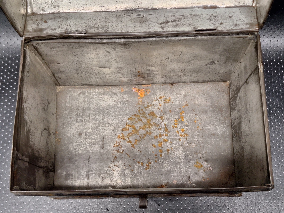 Set van 2 Antieke Antwerpse / Franse Handgeschilderde Blikken Schatkistjes - Volkskunst - foto 21