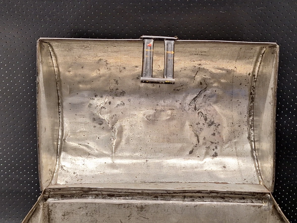Set van 2 Antieke Antwerpse / Franse Handgeschilderde Blikken Schatkistjes - Volkskunst - foto 20